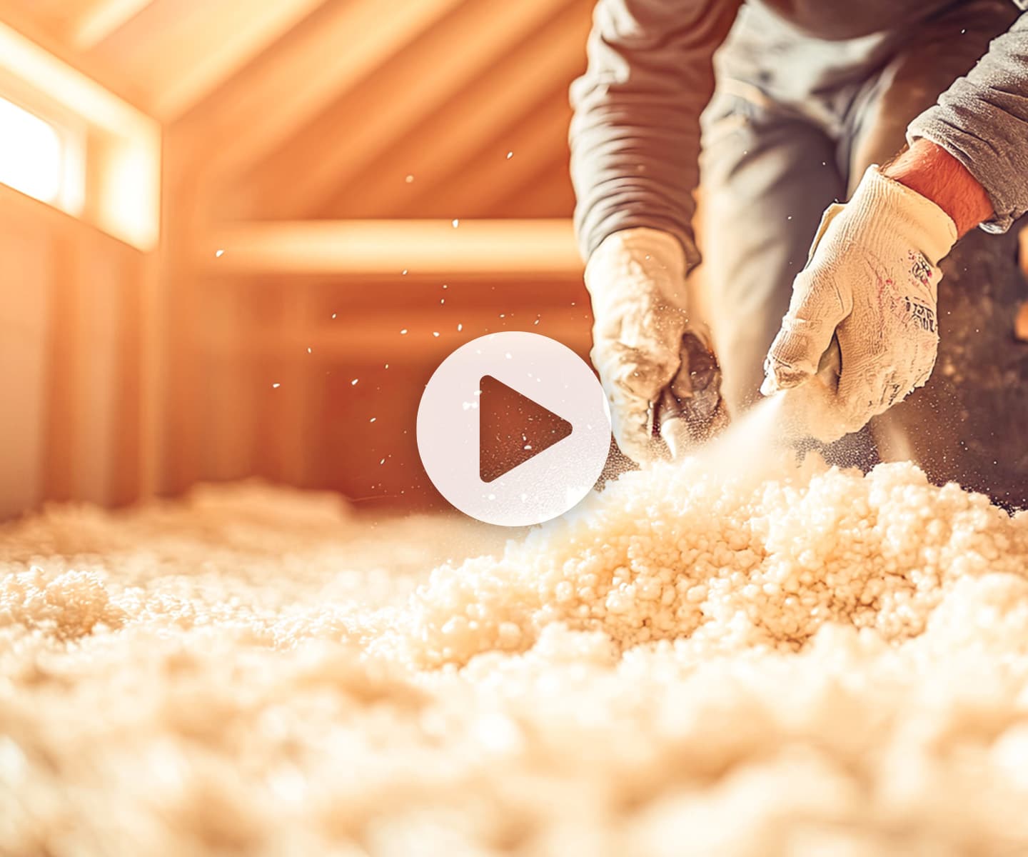 Video thumbnail showing attic insulation installation