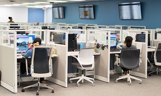 Moxie call center representatives speaking with headset